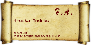Hruska András névjegykártya